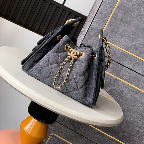 Túi CHANEL Siêu Vip 26A Hobo Mini – Phiên bản Xuân Hè Denim Đen