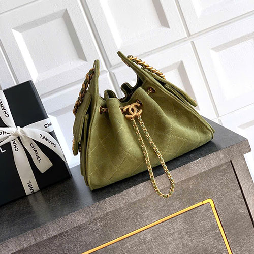 Túi xách Chanel Siêu Vip Hobo Mini 25K – Màu Xanh Matcha (Caviar Leather)