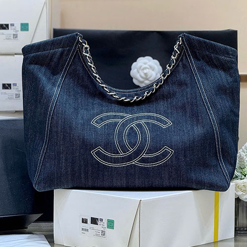 Túi Chanel Vintega Denim Tote Bag 00118 Like Auth Size 48cm