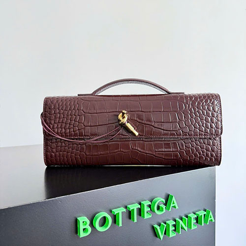 Túi Clutch Bottega Veneta Andiamo Màu Nâu Siêu Cấp Size 31cm