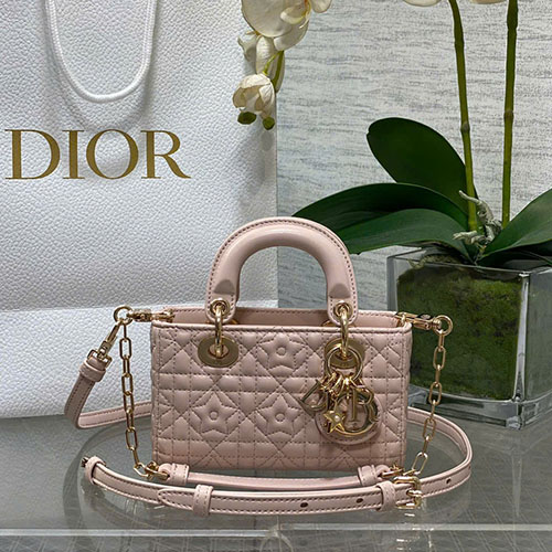 Túi Dior D-Joy Mini Lucky Star 2025 Màu Hồng Siêu Vip Size 16cm