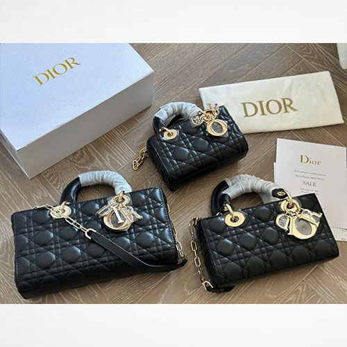 Túi Dior Lady D-Joy Màu Đen Fullbox Size 17 & 22 & 26cm