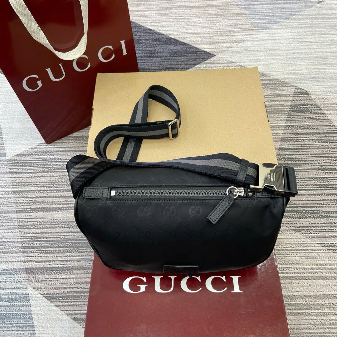Túi Gucci Bike Bag Fabric Hipsack Black 449182 Siêu Cấp Size 27cm