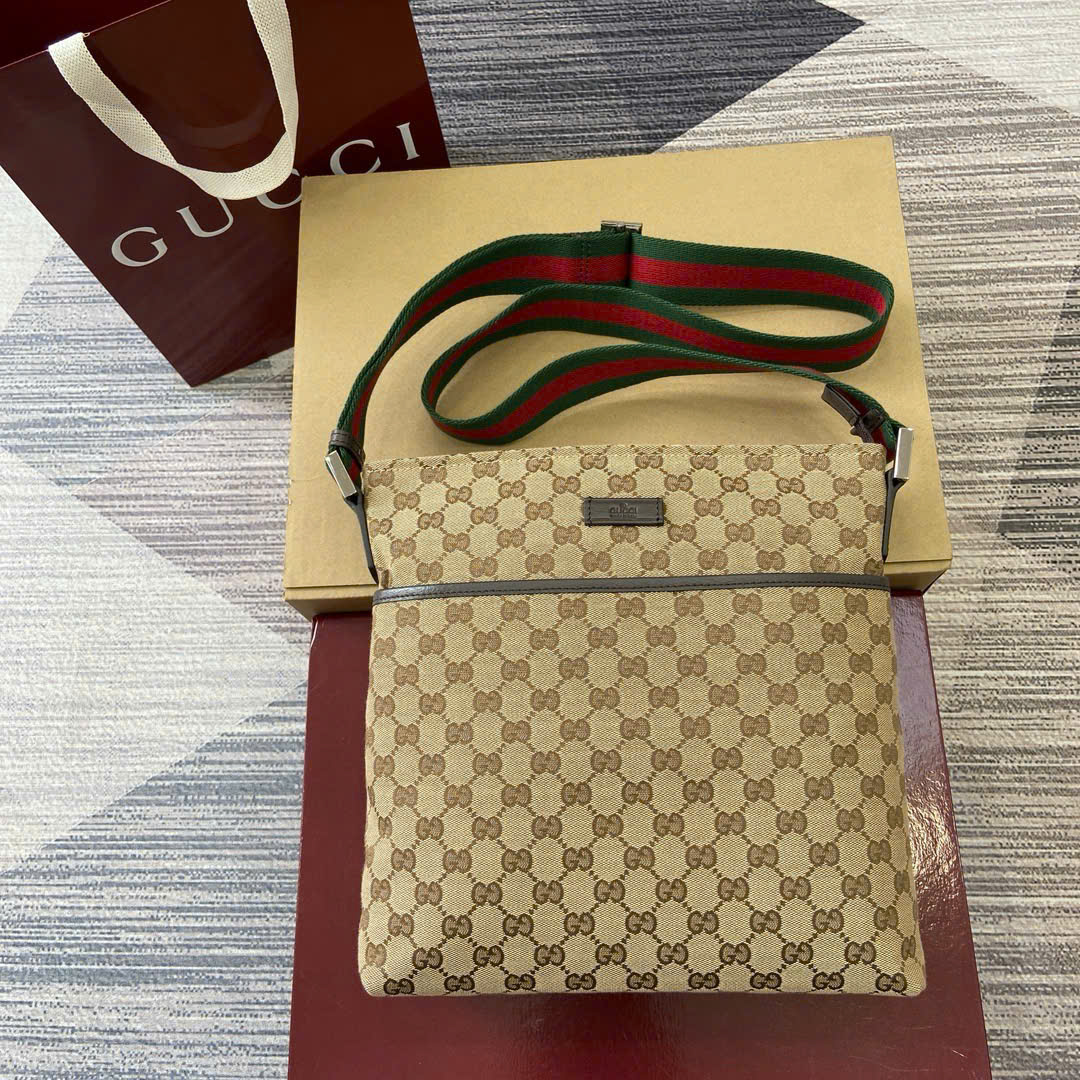 Túi Gucci Da Bò Phối Canvas 189751 Màu Be Siêu Cấp Size 27cm