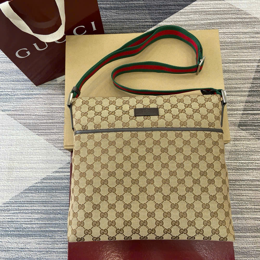 Túi Gucci Da Bò Phối Canvas 189751 Màu Be Siêu Cấp Size 34cm