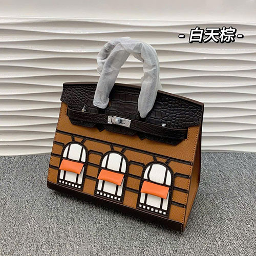 Túi Hermes Birkin House Màu Trắng Nâu Super Size 25cm