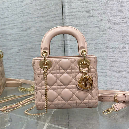 Túi Lady Dior Bốn Ngăn Phiên Bản Mới Màu Hồng Siêu Vip Size 17cm