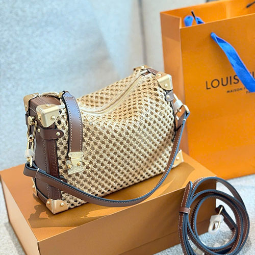 Túi LV Raffia Vuông Màu Kem Full Box Size 24 cm