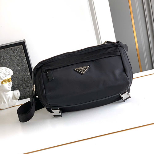 Túi Prada Đeo Chéo Nylon Phối Da Saffiano Nắp Gập sz32