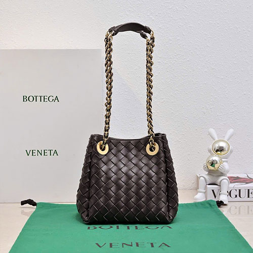 Túi Xách Bottega Veneta Chain Parachute Màu Nâu Siêu Cấp Size 21 cm