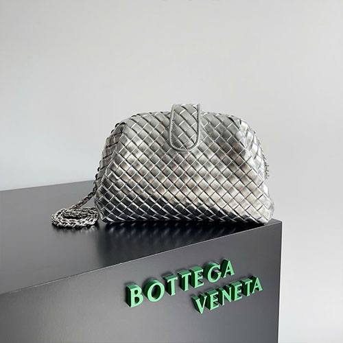 Túi Xách Bottega Veneta Lauren 1980 Màu Bạc Siêu Cấp Size 27 cm