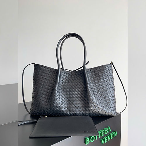 Túi Xách Bottega Veneta Pinacoteca Màu Đen Siêu Cấp Size 43 cm