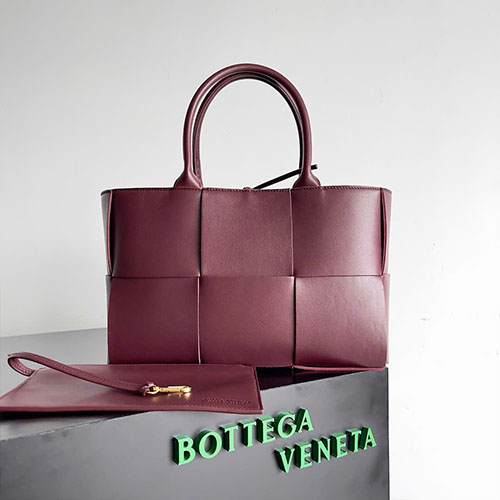 Túi Xách Bottega Veneta Tote Màu Đỏ Rượu Siêu Cấp Size 30 cm