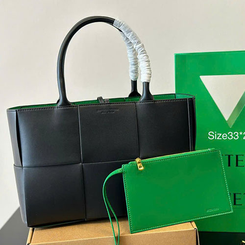 Túi Xách Bottega Veneta Woven Màu Đen Super Size 33cm