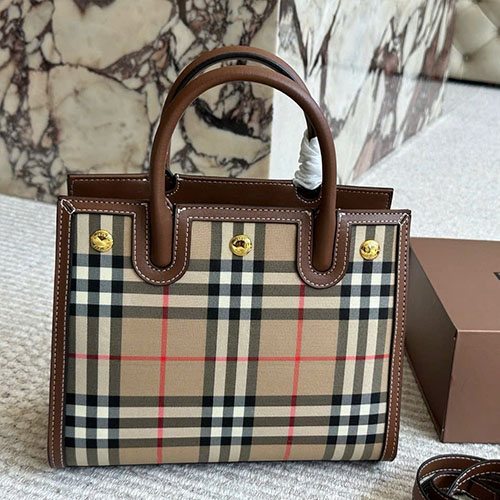 Túi Xách Burberry Title Tay Cầm Chic Vintage Full Box Size 27 cm