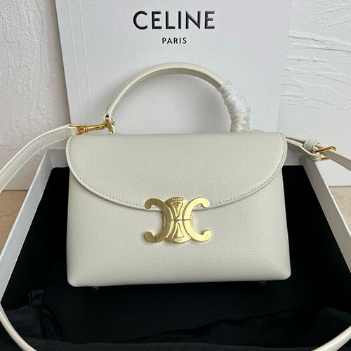 Túi Xách Celine Kelly Triomphe 118113 Màu Trắng Siêu Vip Size 20.5cm