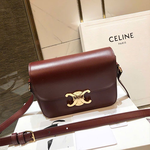 Túi Xách Celine Triomphe Màu Đỏ Siêu Cấp Size 18.5cm