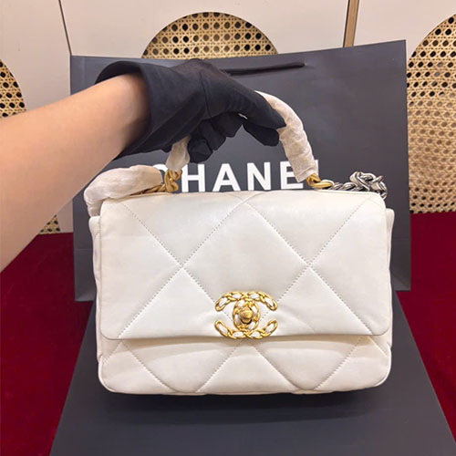 Túi Xách Chanel 19 Màu Trắng Like Auth Size 26cm