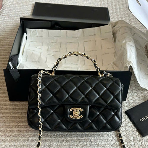 Túi Xách Chanel 23K CF Màu Đen Full Box Size 20 cm