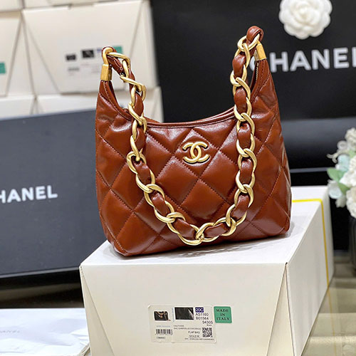 Túi Xách Chanel 24A Hobo Shoulder Bag AS4922 Màu Nâu Like Auth Size 22.5cm