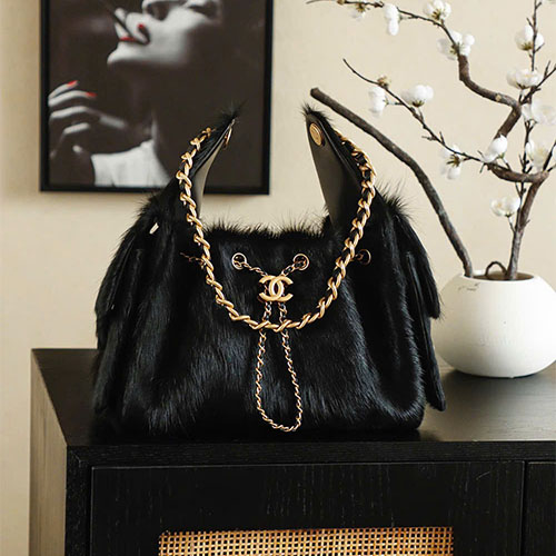 Túi xách Chanel 25 Bag Chocolate Suede 26A Siêu VIP - màu đen