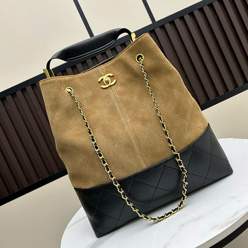 Túi Xách Chanel 25A Da Lộn Màu Be Super Size 33cm