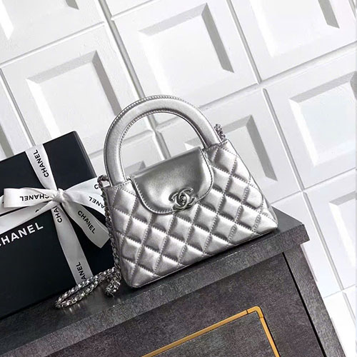 Túi Xách Chanel 25A Kelly Màu Bạc Da Cừu Siêu Cấp