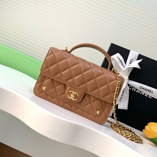 Túi Xách Chanel 25B AP4674 Màu Nâu Siêu Cấp Size 19cm