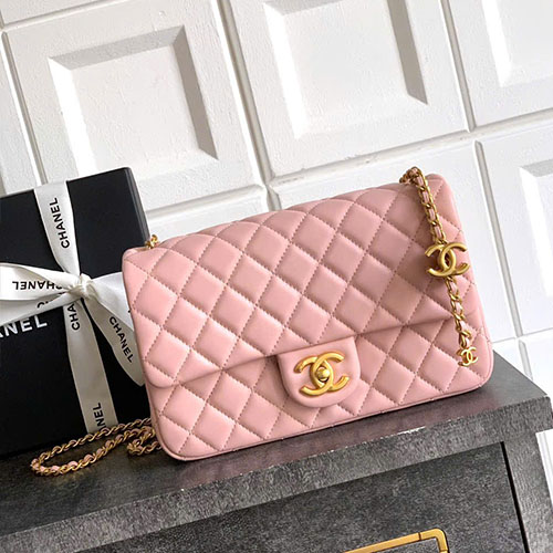 Túi Xách Chanel 25B Dáng Vuông Màu Hồng Siêu Cấp Size 23.5cm