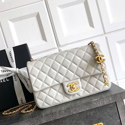 Túi Xách Chanel 25B Dáng Vuông Màu Trắng Siêu Cấp Size 23.5cm