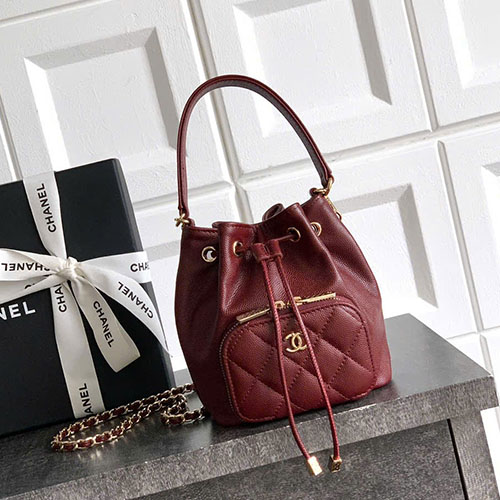 Túi Xách Chanel 25B Mini Bucket Màu Đỏ Siêu Cấp Size 12.5cm