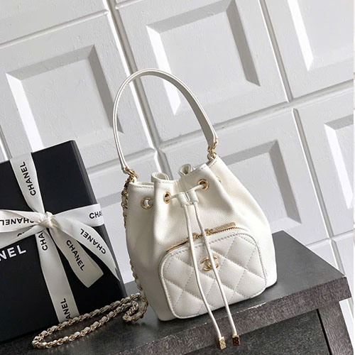 Túi Xách Chanel 25B Mini Bucket Màu Trắng Siêu Cấp Size 12.5cm