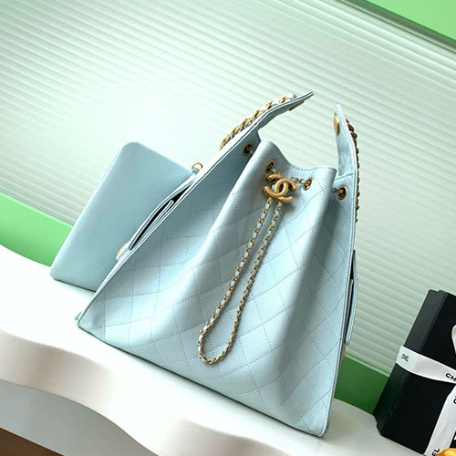 Túi Xách Chanel 25C Hobo AS5311 Màu Xanh Siêu Cấp Size 40cm