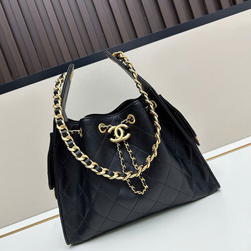 Túi Xách Chanel 25C Hobo Màu Đen Super Size 30 cm