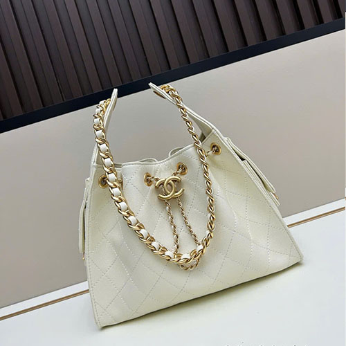 Túi Xách Chanel 25C Hobo Màu Trắng Super Size 30 cm