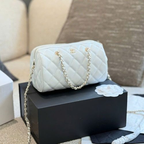 Túi Xách Chanel 25P Bowling Bag Màu Trắng Fullbox
