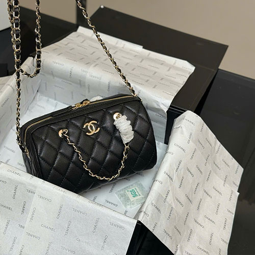 Túi Xách Chanel 25P Bowling Vintage Màu Đen Full box Size 19cm