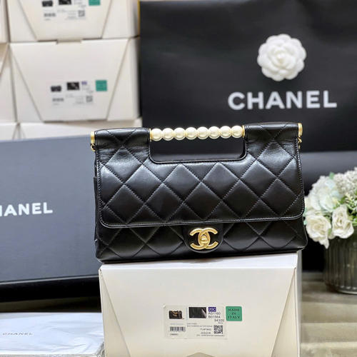 Túi Xách Chanel 25P Like Auth Tay Cầm Ngọc Trai