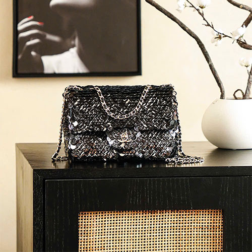 Túi xách Chanel 26C Classic Flap Sequin Embroidery Bag Siêu Cấp