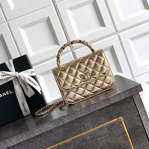 Túi xách Chanel 26C Pearl Handle Chain Bag Màu Champagne Siêu VIP