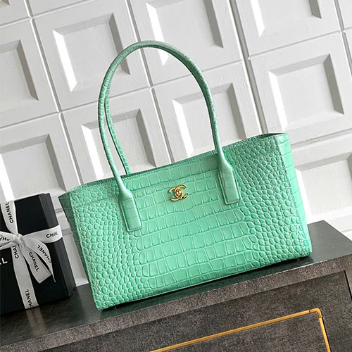 Túi xách Chanel 26S da vân cá sấu xanh lá shopping bag siêu VIP