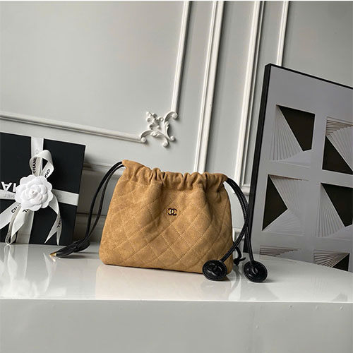 Túi xách Chanel 26S Drawstring Bucket Bag – AP5227 – Siêu VIP - màu nâu