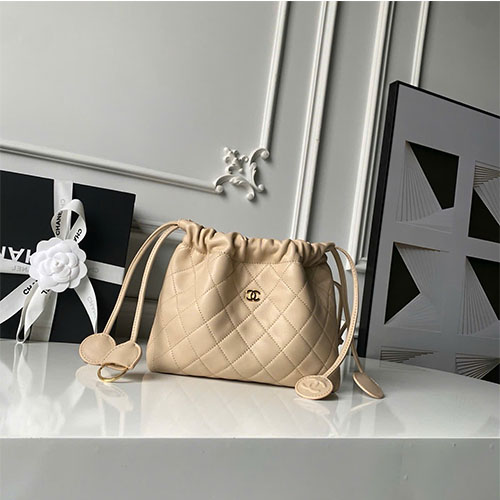 Túi xách Chanel 26S Drawstring Bucket Bag – Siêu cấp - màu kem