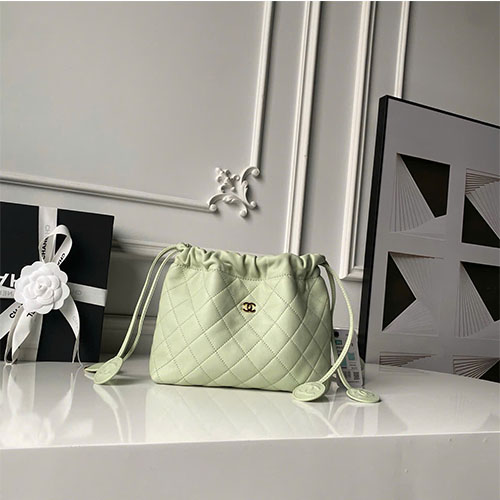 Túi xách Chanel 26S Drawstring Bucket Bag – Siêu cấp- xanh lá