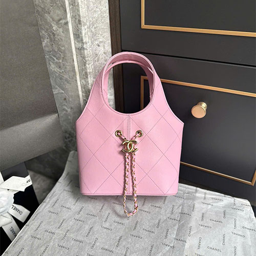 Túi xách Chanel 26S Hobo Basket Mini da chần trám – AS6132 - màu hồng