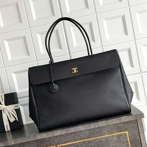 Túi xách Chanel 26S shopping tote da bò siêu VIP - màu đen