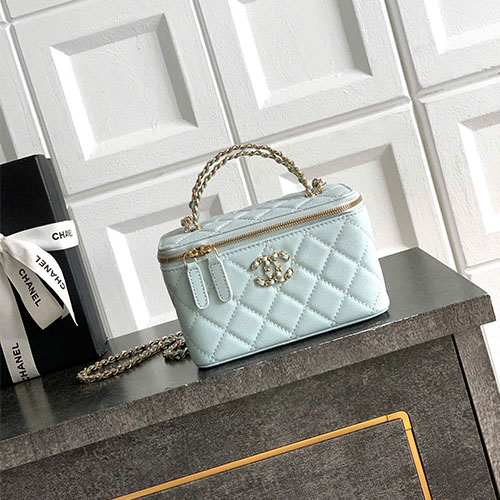 Túi xách Chanel 26S vanity box màu xanh baby hàng VIP