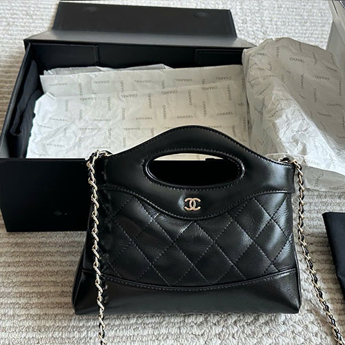 Túi Xách Chanel 31 Nano Màu Đen Full Box Size 24 cm