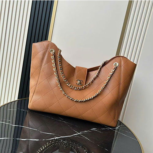 Túi xách Chanel AS6095 tote chain hobo siêu VIP - màu nâu