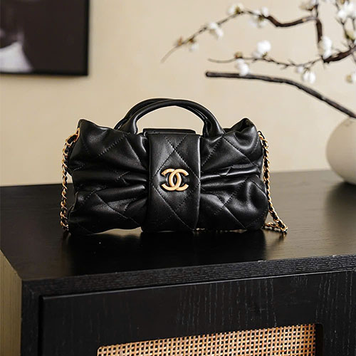 Túi xách Chanel Bow Bag 5849 Size Nhỏ Denim / Da Cừu Siêu Cấp